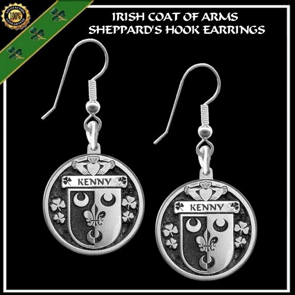 Kenny Irish Disk Coat of Arms Earrings