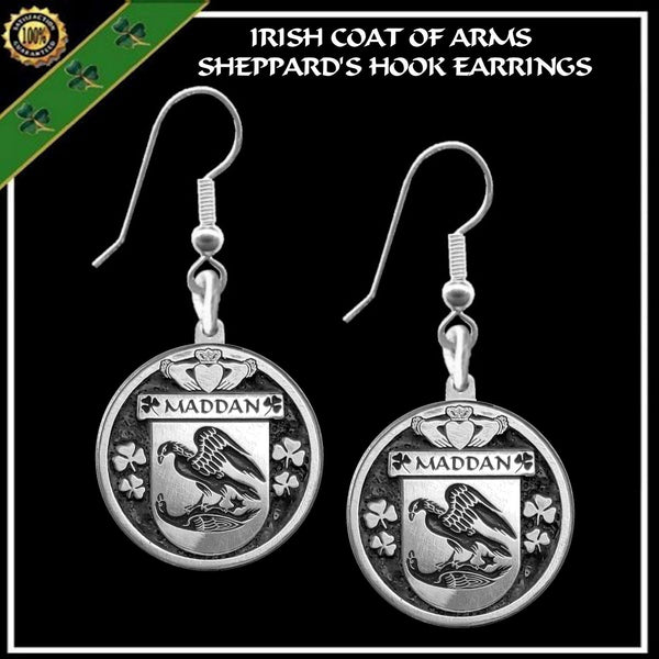 Maddan Irish Disk Coat of Arms Earrings