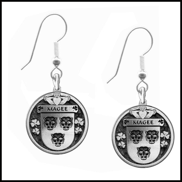 Magee Irish Disk Coat of Arms Earrings