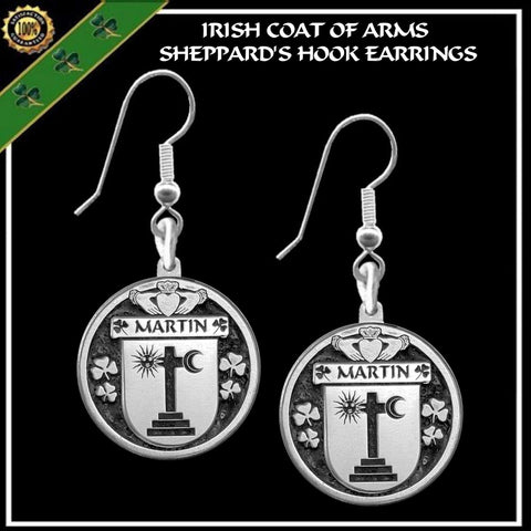 Martin Irish Disk Coat of Arms Earrings