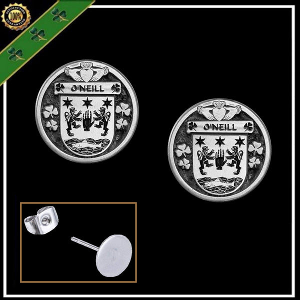 O'Neill Irish Disk Coat of Arms Earrings