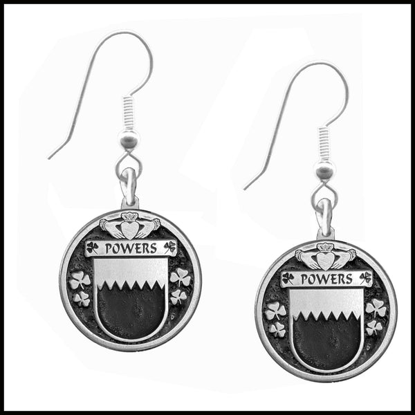 Powers Irish Disk Coat of Arms Earrings