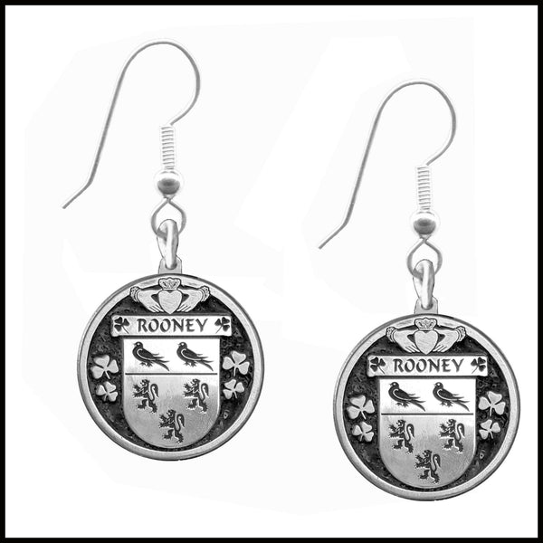 Rooney Irish Disk Coat of Arms Earrings