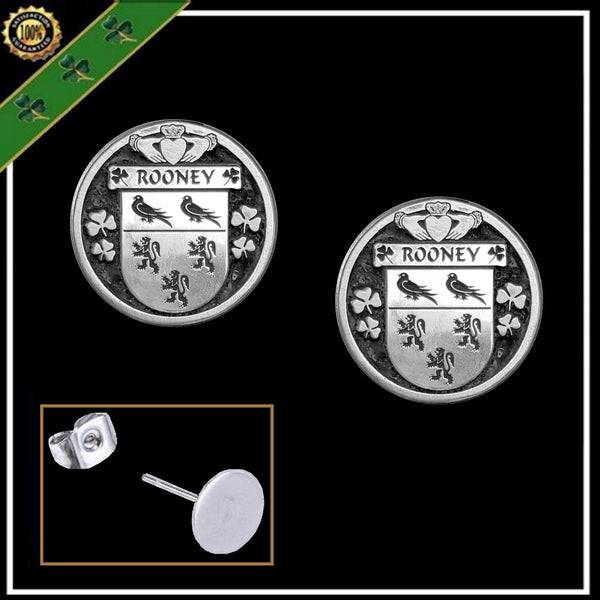 Rooney Irish Disk Coat of Arms Earrings