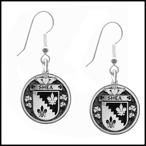 Shea Irish Disk Coat of Arms Earrings