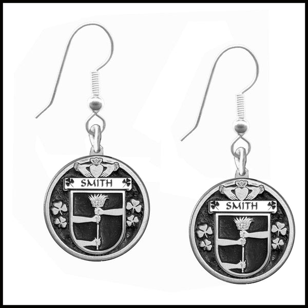 Smith Irish Disk Coat of Arms Earrings