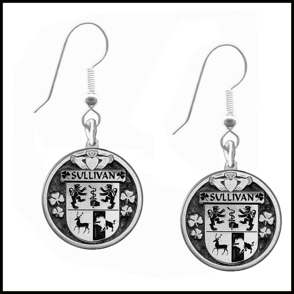 Sullivan Irish Disk Coat of Arms Earrings