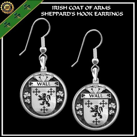 Wall Irish Disk Coat of Arms Earrings