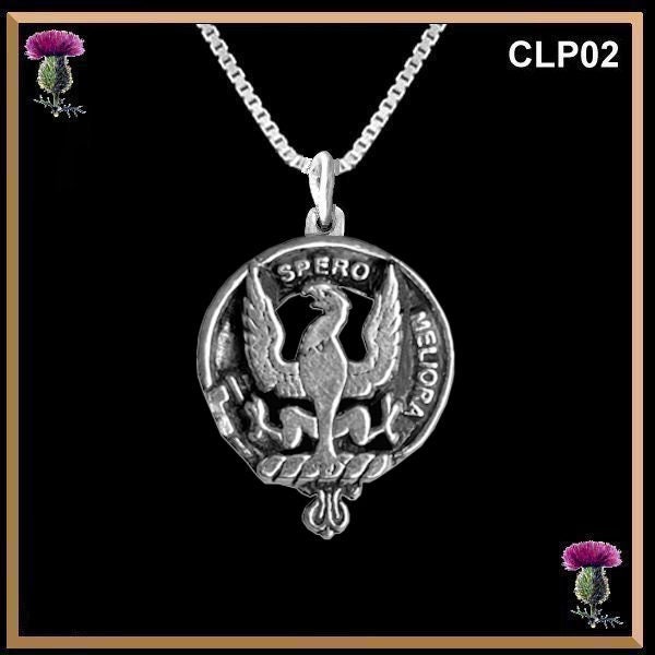 Sandilands Clan Crest Scottish Pendant, Scottish Necklace - Sterling Silver CLP02