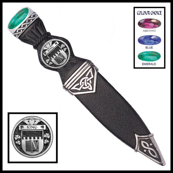 King Interlace Irish Disk Coat of Arms Sgian Dubh, Irish Knife ~ ISDCO