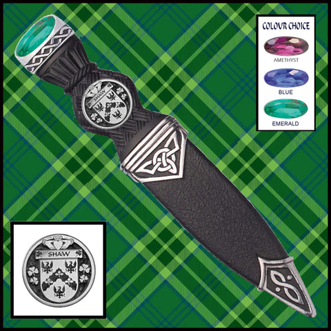 Shaw Interlace Irish Disk Coat of Arms Sgian Dubh, Irish Knife ~ ISDCO
