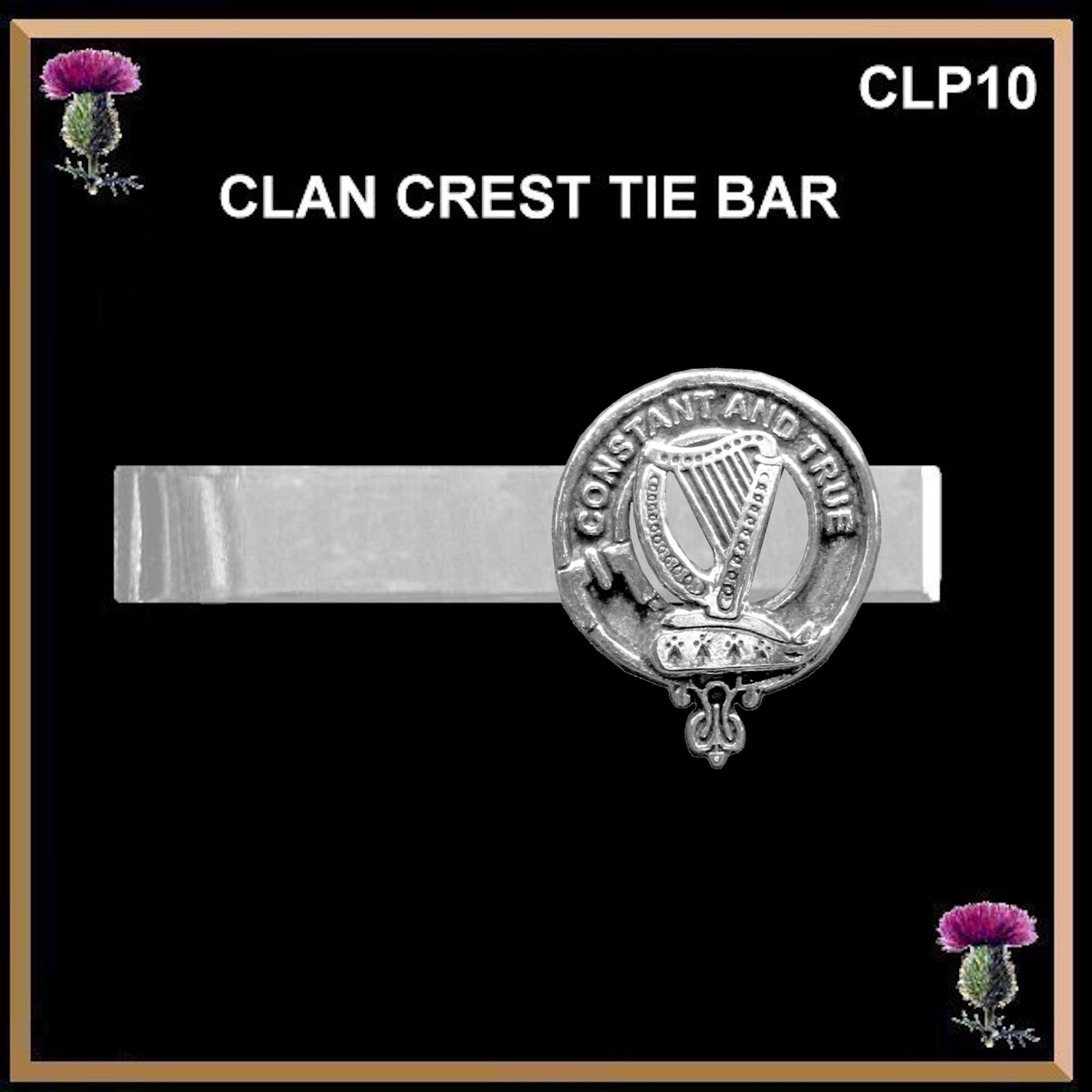 Rose Scottish Clan Clip Tie Bar