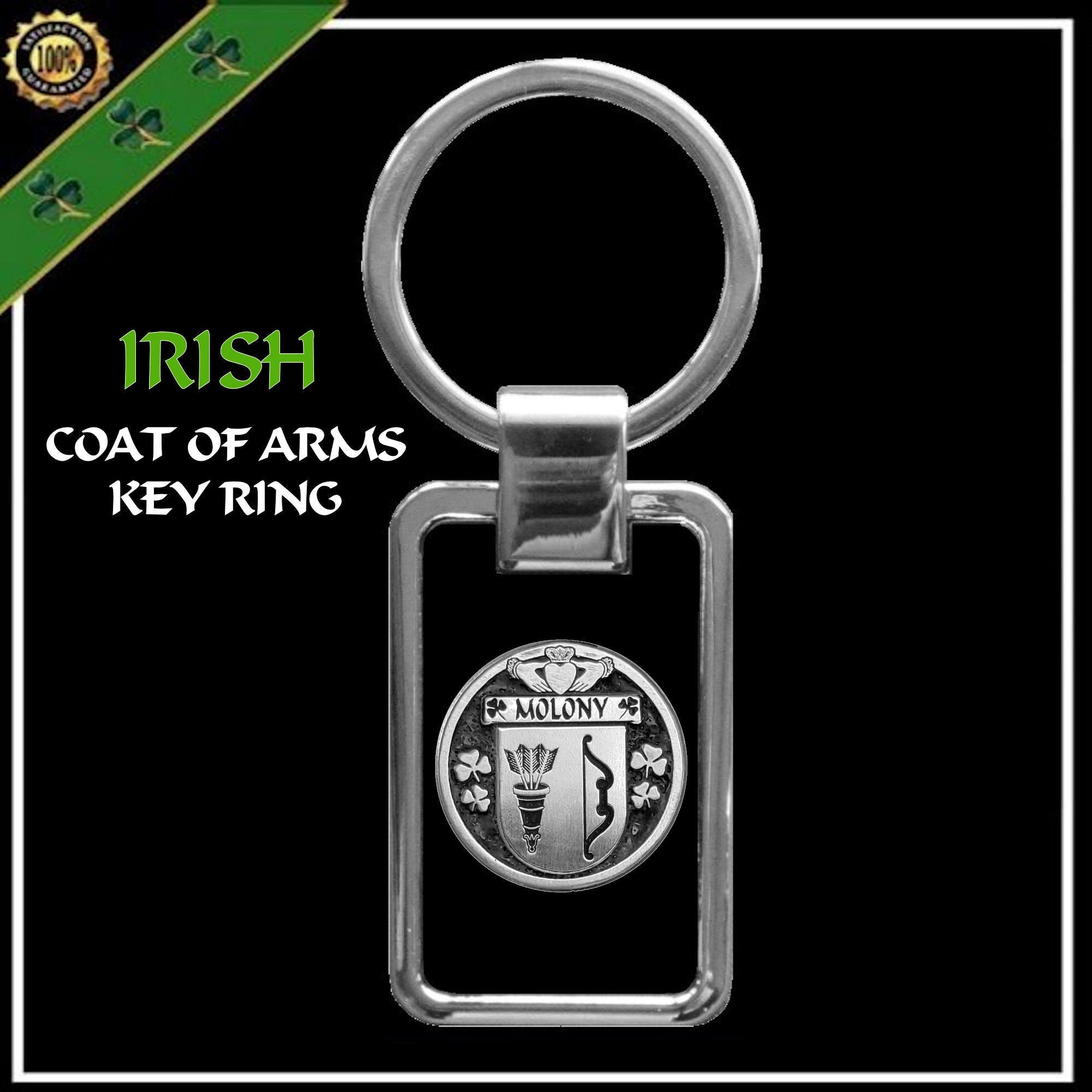 Molony Irish Disk Black Stainless Key Ring