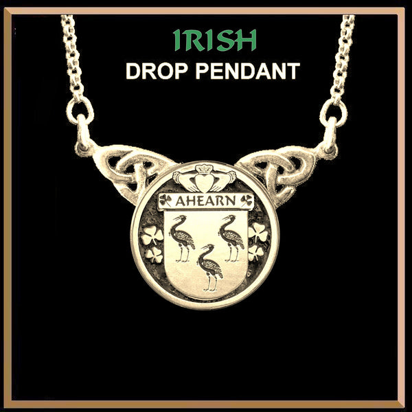 Ahearn Irish Coat of Arms Double Drop Pendant ~ ILP03