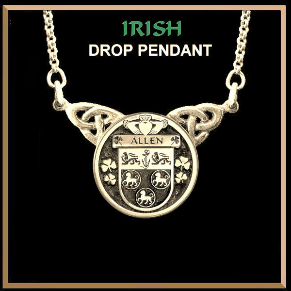 Allen Irish Coat of Arms Double Drop Pendant ~ ILP03