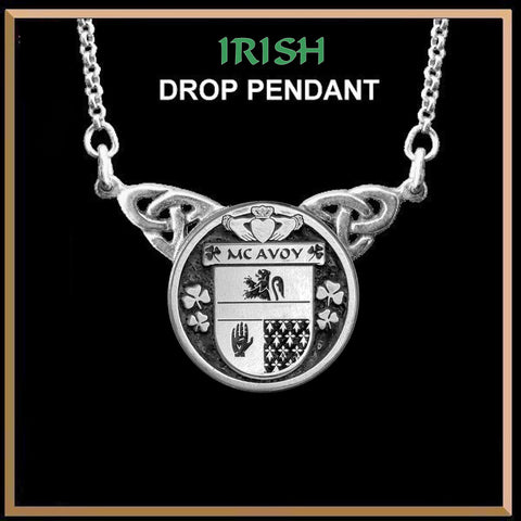 McAvoy Irish Coat of Arms Double Drop Pendant ~ ILP03