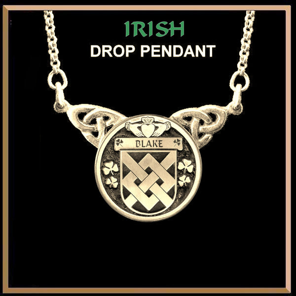 Blake Irish Coat of Arms Double Drop Pendant ~ ILP03