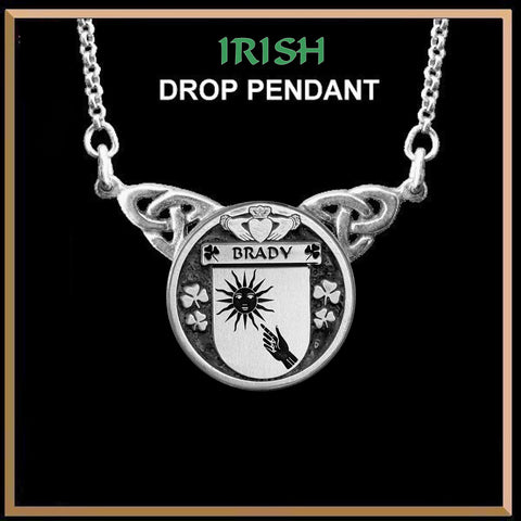 Brady Irish Coat of Arms Double Drop Pendant ~ ILP03