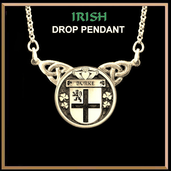 Burke Irish Coat of Arms Double Drop Pendant ~ ILP03
