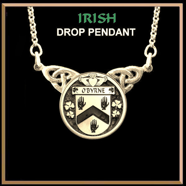 O'Byrne Irish Coat of Arms Double Drop Pendant ~ ILP03