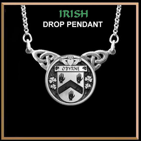 O'Byrne Irish Coat of Arms Double Drop Pendant ~ ILP03