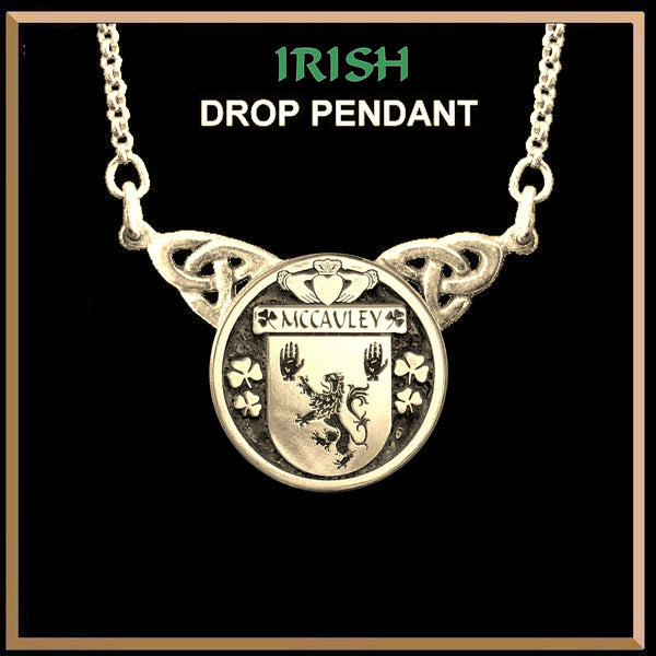 McCauley Irish Coat of Arms Double Drop Pendant ~ ILP03