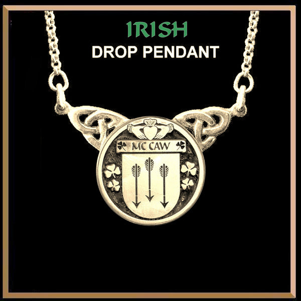 McCaw Irish Coat of Arms Double Drop Pendant ~ ILP03