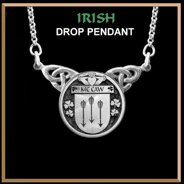 McCaw Irish Coat of Arms Double Drop Pendant ~ ILP03