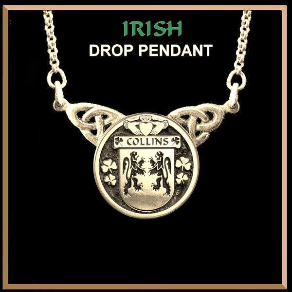 Collins Irish Coat of Arms Double Drop Pendant ~ ILP03
