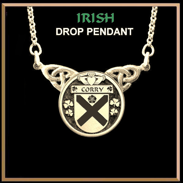 Corry Irish Coat of Arms Double Drop Pendant ~ ILP03