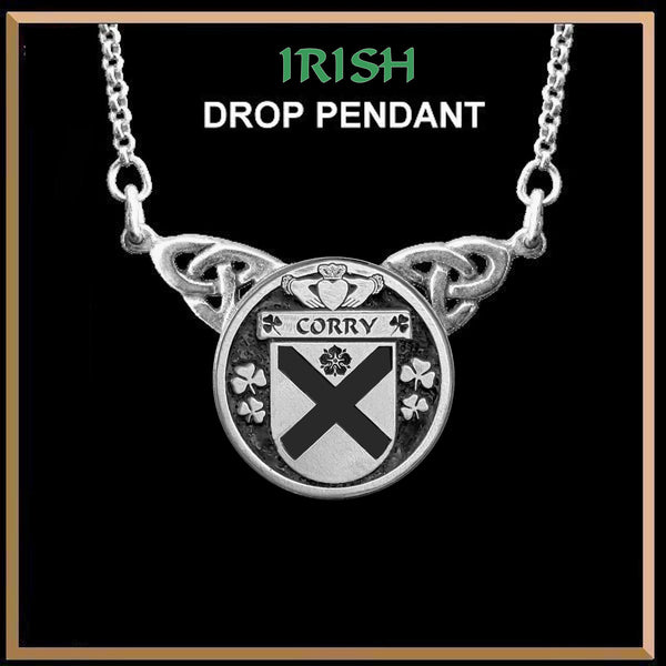 Corry Irish Coat of Arms Double Drop Pendant ~ ILP03