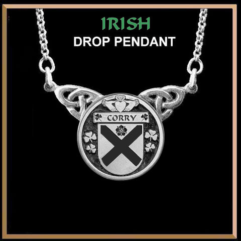 Corry Irish Coat of Arms Double Drop Pendant ~ ILP03