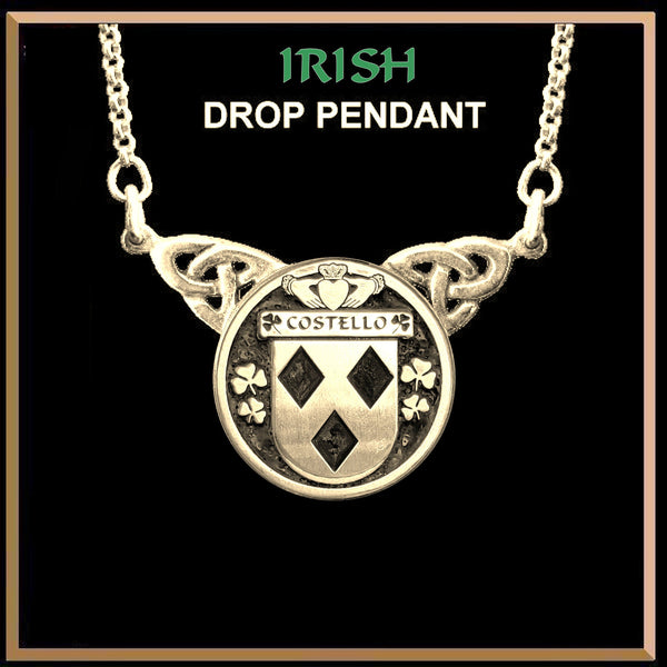 Costello Irish Coat of Arms Double Drop Pendant ~ ILP03