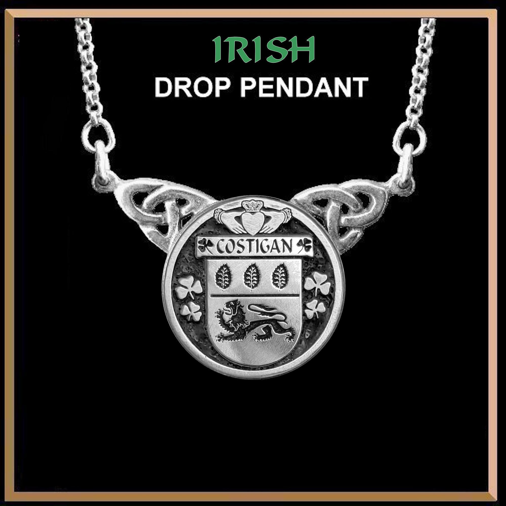 Costigan Irish Coat of Arms Double Drop Pendant ~ ILP03