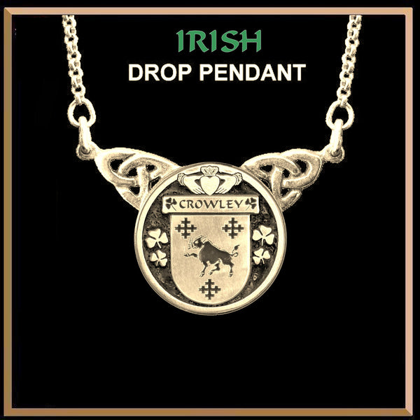 Crowley Irish Coat of Arms Double Drop Pendant ~ ILP03