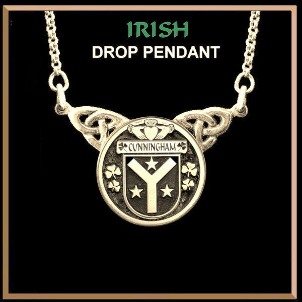Cunningham Irish Coat of Arms Double Drop Pendant ~ ILP03