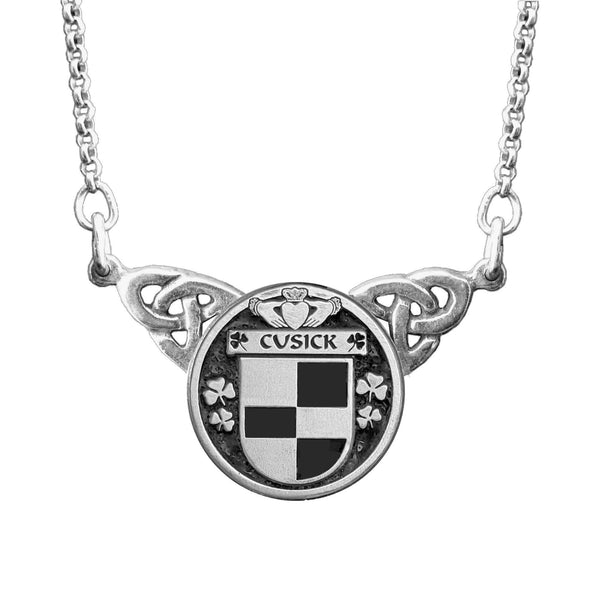Cusick Irish Coat of Arms Double Drop Pendant ~ ILP03
