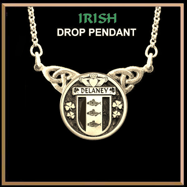 Delaney Irish Coat of Arms Double Drop Pendant ~ ILP03