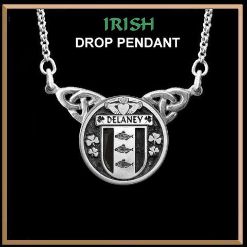 Delaney Irish Coat of Arms Double Drop Pendant ~ ILP03