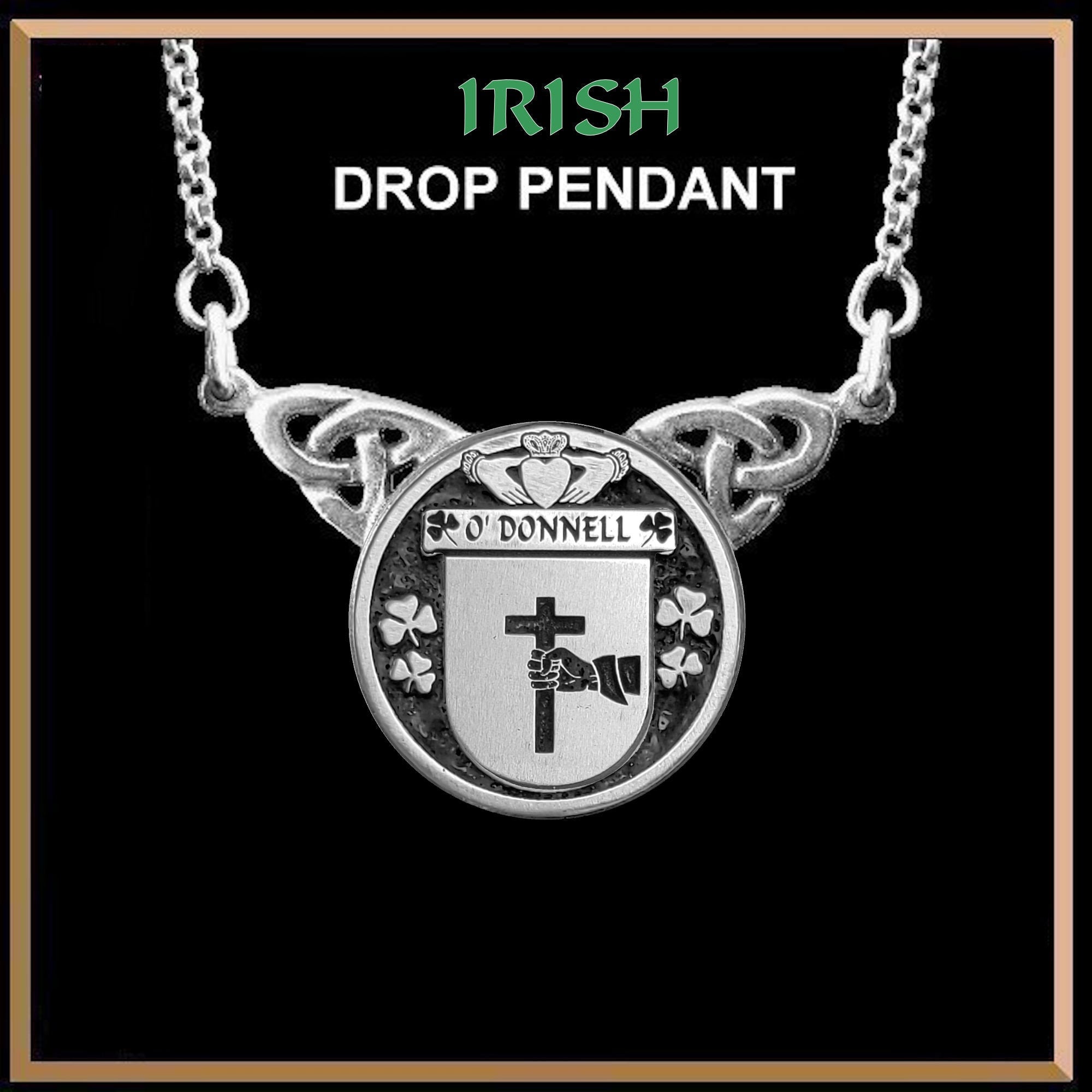 O'Donnell Irish Coat of Arms Double Drop Pendant ~ ILP03