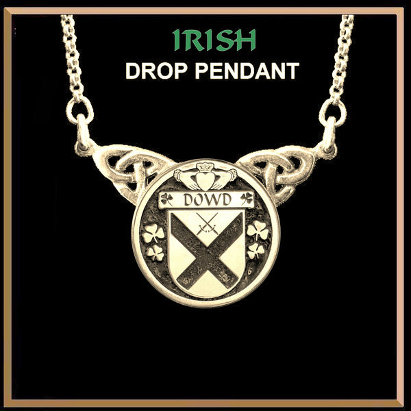Dowd Irish Coat of Arms Double Drop Pendant ~ ILP03