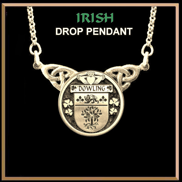 Dowling Irish Coat of Arms Double Drop Pendant ~ ILP03