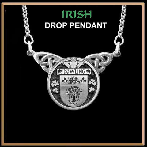 Dowling Irish Coat of Arms Double Drop Pendant ~ ILP03