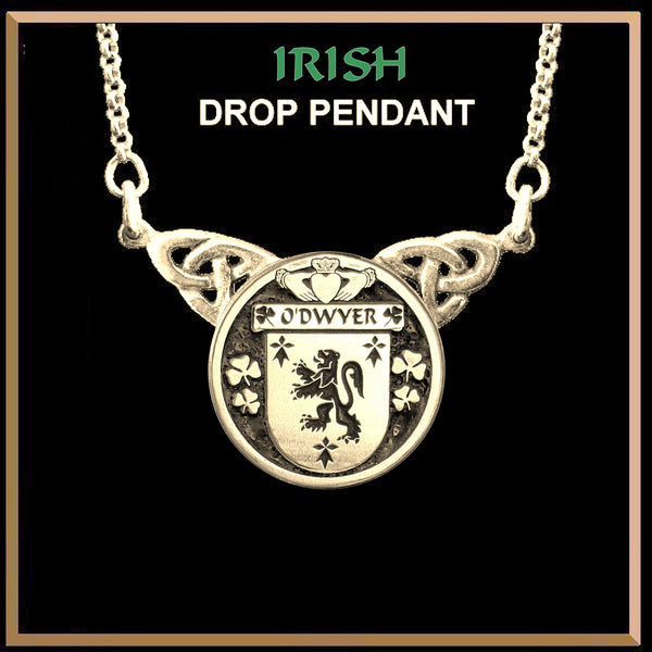 O'Dwyer Irish Coat of Arms Double Drop Pendant ~ ILP03