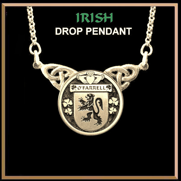 O'Farrell Irish Coat of Arms Double Drop Pendant ~ ILP03
