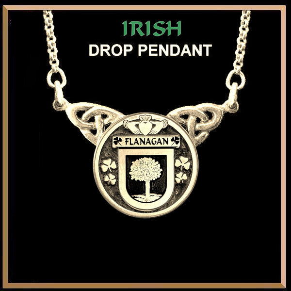 Flanagan Irish Coat of Arms Double Drop Pendant ~ ILP03