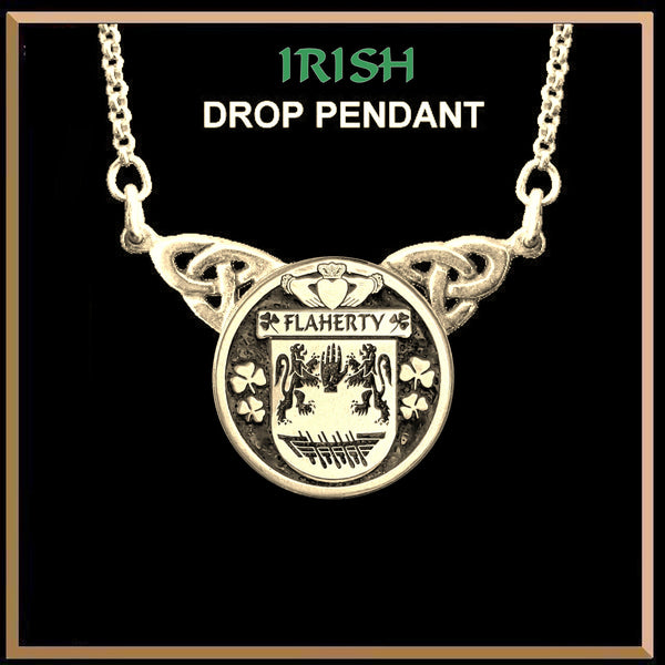 Flaherty Irish Coat of Arms Double Drop Pendant ~ ILP03