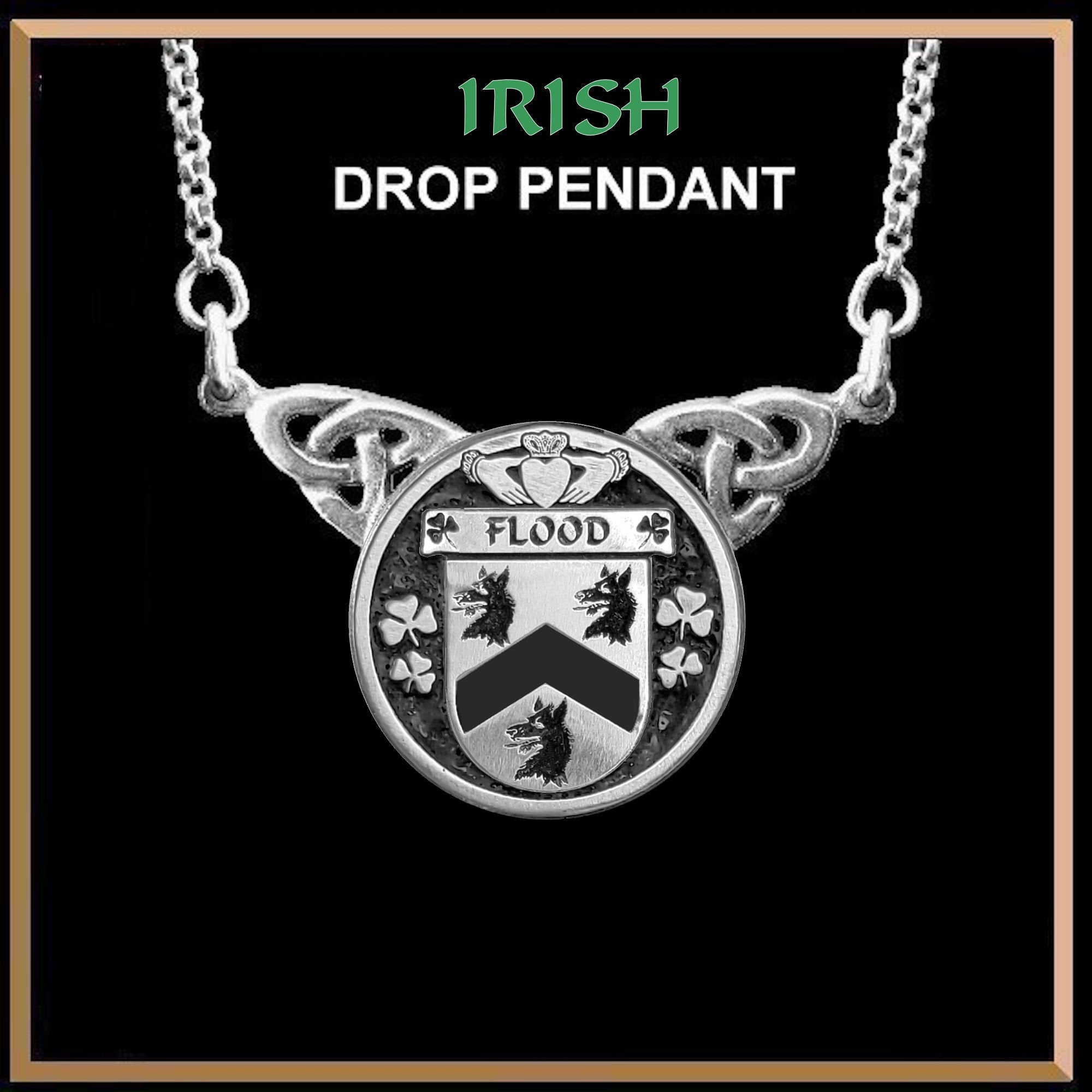 Flood Irish Coat of Arms Double Drop Pendant ~ ILP03