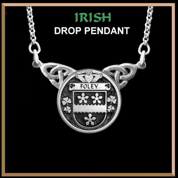 Foley Irish Coat of Arms Double Drop Pendant ~ ILP03