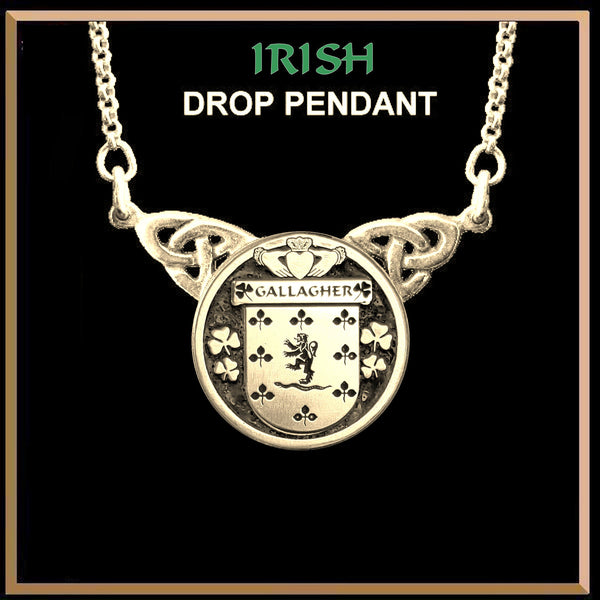 Gallagher Irish Coat of Arms Double Drop Pendant ~ ILP03